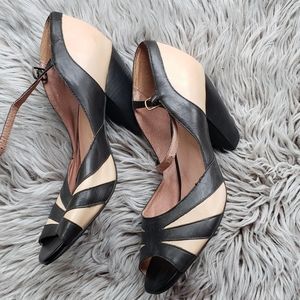 Miz mooz black and cream retro heels